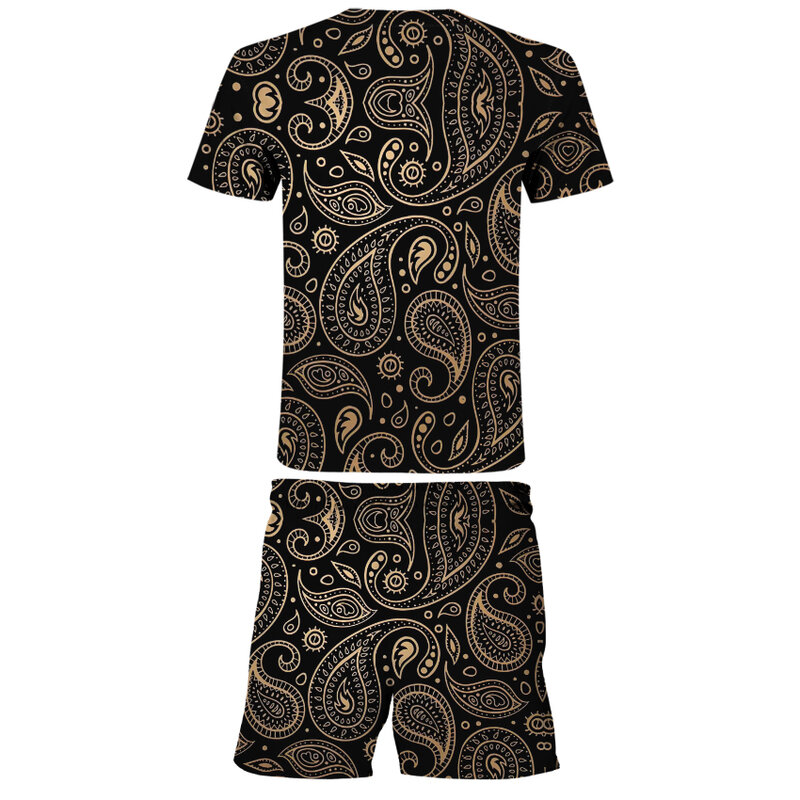 Лето 2024, модная мужская футболка с коротким рукавом, спортивные брюки, повседневный спортивный костюм из двух предметов для бега