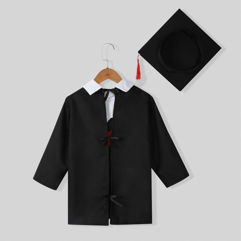 Bata de graduación para preescolar, conjunto de gorros y borlas, cómodo, Unisex, para fiesta de graduación y guardería, 2024