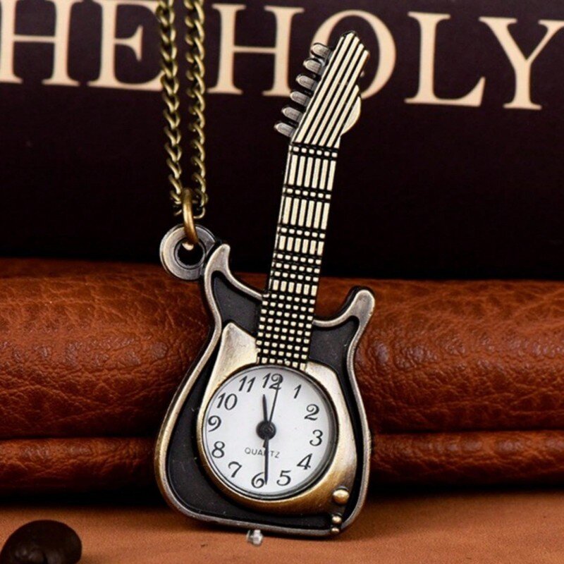 Bronze Schlüssel anhänger Uhr, Gitarren uhr, Violwatch, Geschenk