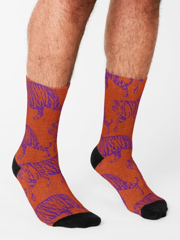 Tigers - Purple and Orange Socks Fashion Socks