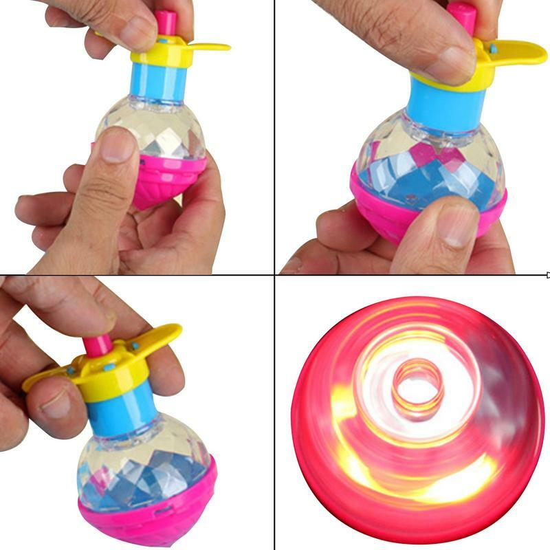 Giroscopio giratorio con luz intermitente para niños, lanzador colorido luminoso, Juguetes Divertidos para fiesta, regalo de cumpleaños