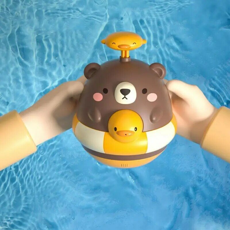 Giocattoli da bagno per bambini Press Spray Water Floating Rotation Duck Sprinkler Shower Game per bambini regali per bambini nuoto bagno