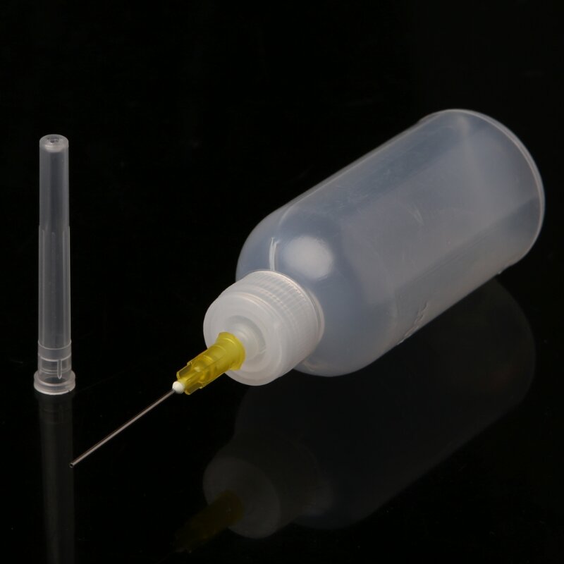 Botella dispensadora ligera 50ML con 1 aguja para cargar pegamentos/adhesivo, envío directo