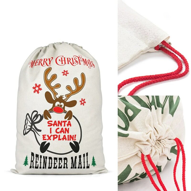 Łoś bożonarodzeniowy mikołajkowe słodycze torba dzieci dostosuj powitanie specjalna dostawa prezent Stocking Party ściągana sznurkiem na prezent torba do przechowywania