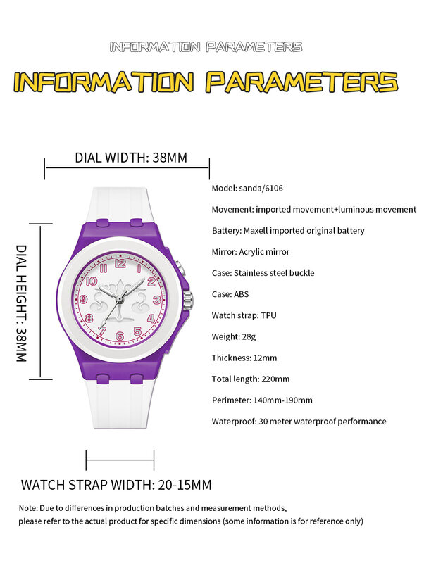 Sanda 6106 elektroniczny kwarcowy trend w modzie studenckiej konstelacja kalendarz lampka nocna elektroniczny zegarek kwarcowy wodoodporny zegarek