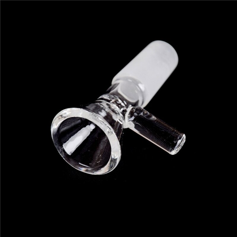 Laboratório Borosilicato Vidro Joint Clear Slide, Tigela de vidro masculino com alça, Funil tipo tigela, Química Vidraria, 14mm, 18mm