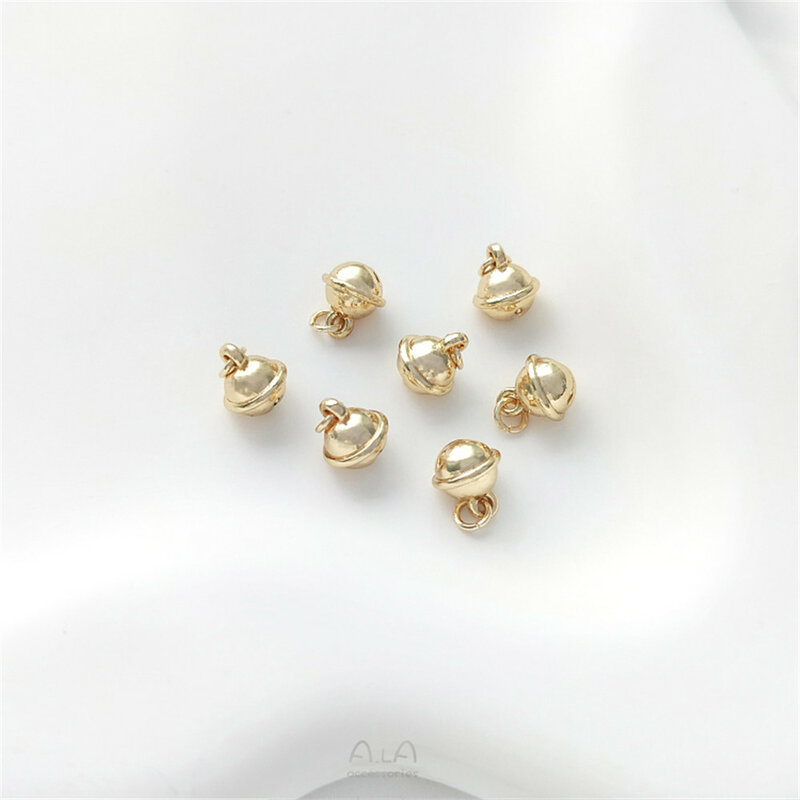 1pcs 14K Gold Package 8mm Small Bell Pendant Handmade Jewelry Pendant DIY Bracelet Necklace Jewelry Accessories