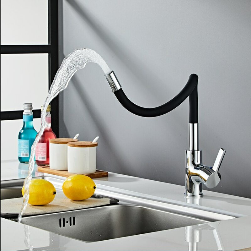 Baokemo tubo colorato rubinetto per lavello da cucina in Silicone miscelatore per acqua calda e fredda rubinetto per tubo flessibile rotante a 360 gradi supporto per ponte