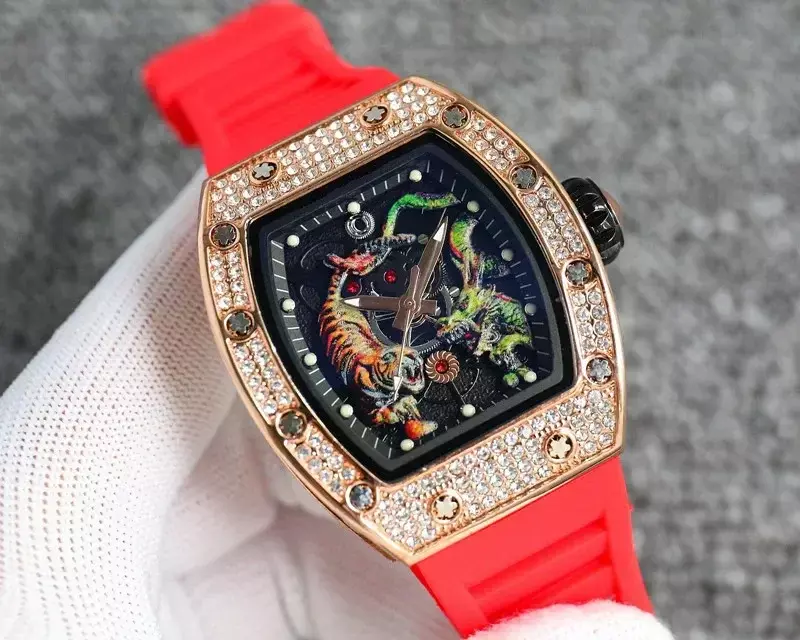Montre Dragon Tiger Painting pour homme, qualité AAA, caractéristiques de la montre, marque de diamant, haut de gamme, 2024
