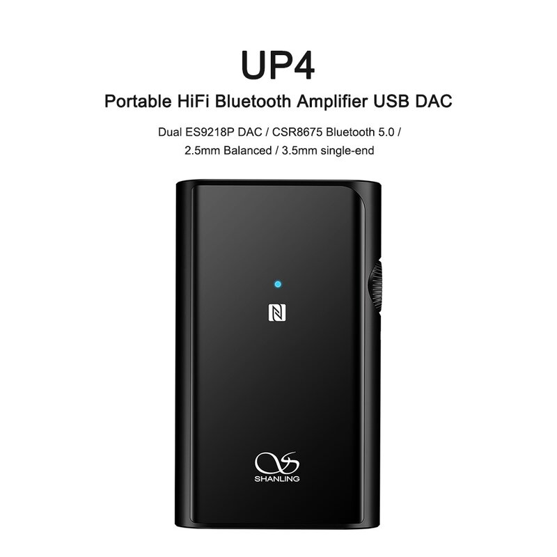 New UP4 Hi-res Bluetooth 5.0 Receiver USB DAC AMP Headphone Amplifier Dual ES9218P chip 2.5+3.5mm Output LDAC/APTX/AAC