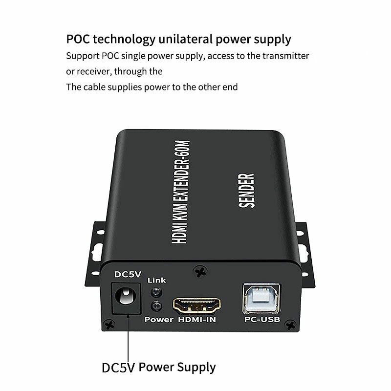 60M KVM Extender Plus Rj45 Catinspectés 6 Câble Ethernet HDMI-compati1080P Vidéo Convertisseur Émetteur Récepteur pour USB Clavier Souris
