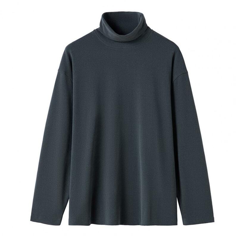 Suéter de cuello alto para hombre, Jersey de punto de Color sólido, mantiene el calor, Base de terciopelo elástico, talla grande, Invierno