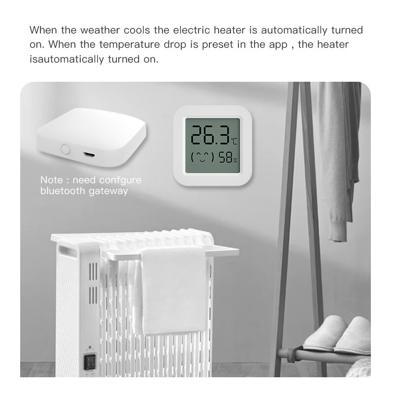Tuya-接続された温度および湿度センサー,Wi-Fi,LCD画面付き,alexa Googleアシスタント,スマートライフ,湿度センサー