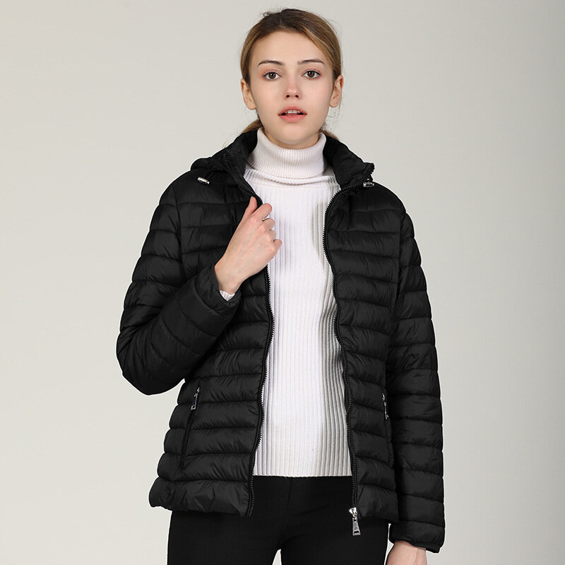 女性の黒い綿のパーカー,ジャケット,コート,女性のファッション,秋冬,2022