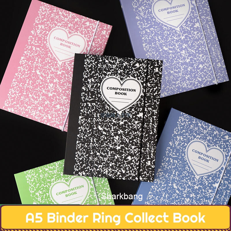 Sharkbang A5 Binder Ring Hard Cover Composition Collect Book Journal ricariche Loose Leaf Bandage cartoline Sticker Organizer