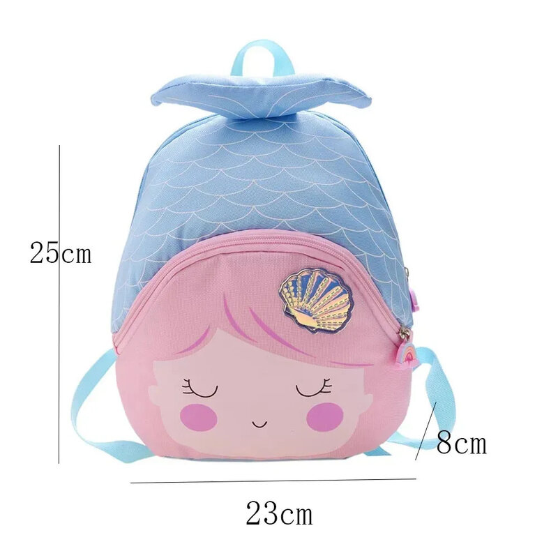 Cartoon Mermaid Children's Bag Personalized Name Girls Kindergarten Schoolbag Customized Lightweight Outgoing Snack Backpacks