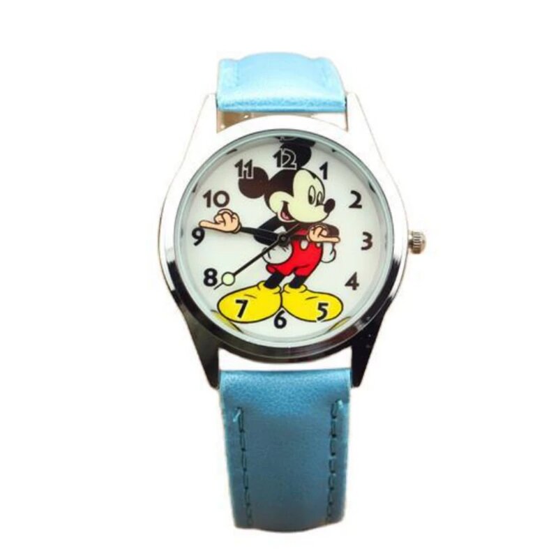 นาฬิกาดิสนีย์มิกกี้เมาส์สำหรับวัยรุ่นผู้ใหญ่นาฬิกาควอทซ์แอนะล็อกมือประกบแนววินเทจสำหรับ Fashion Jam Tangan ผู้หญิงผู้ชายวัยรุ่น