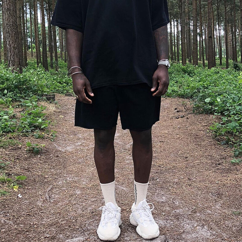 Grenouille Dérive Streetwear Kanye West Hip Hop Saison 6 Respzed At Baggy Casual Basketball Short Pantalon pour Homme, Été
