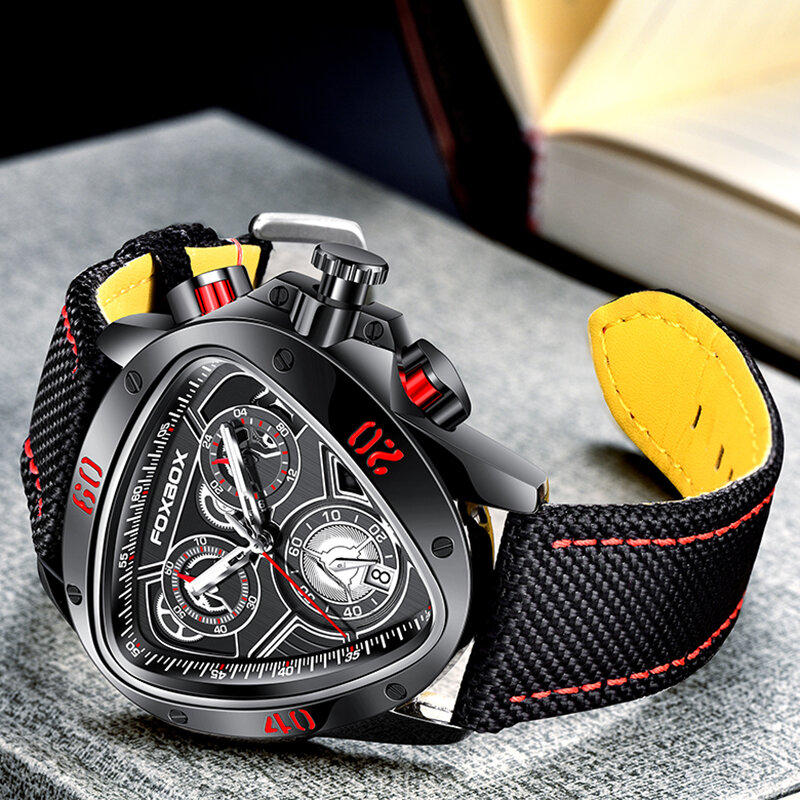 Lige-メンズクォーツ時計,大型時計,スポーツ,ミリタリー,腕時計,ナイロン,男性