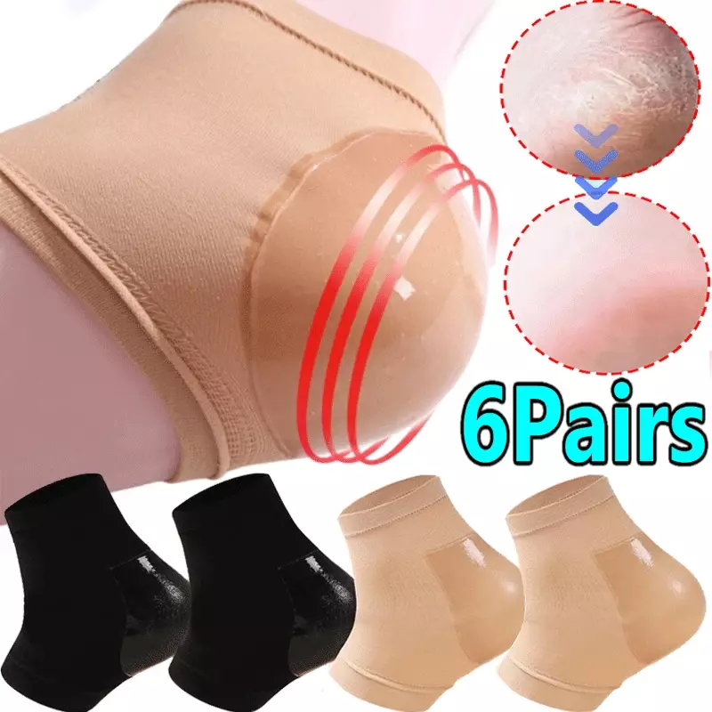 1/3pair Silicone Protector Sleeve Heel Pads Heel Cups Plantar Fasciitis Support Feet Care Repair Cushion Half-yard Sock Gel Heel
