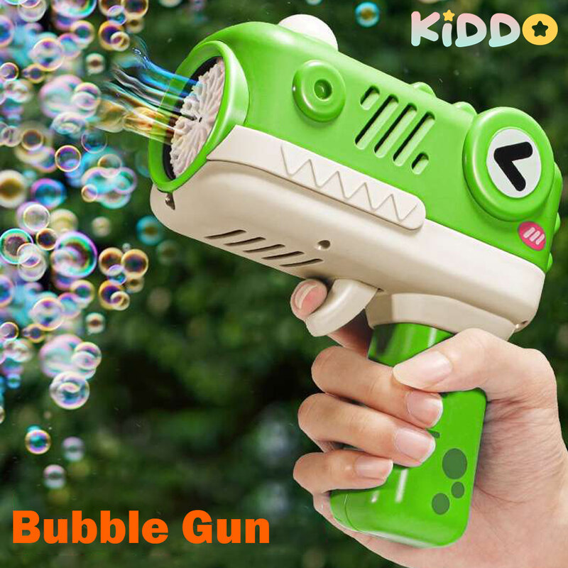 Máquina de pistola de bolhas elétrica automática cheia, bolha mágica para banheiro, brinquedos ao ar livre de verão, presentes do dia das crianças