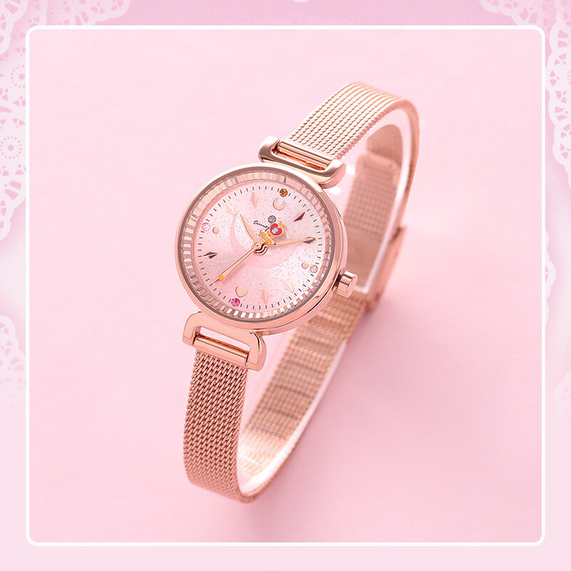 Anime Sailor Moon OST Limited Crystal Star Compact Quartz Watch For Women Wristwatch Luna Wrist Watches Fans Cosplay Props Gift