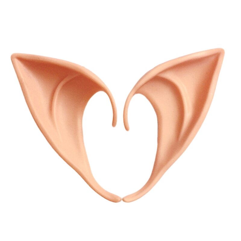1 par orejas látex elfo simulación para Halloween, accesorios para orejas postizas suaves e inofensivas,