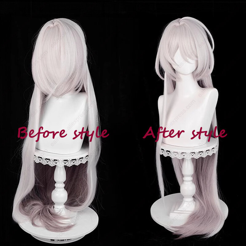 HSR Acheron Cosplay Wig 85cm/118cm Long Mixed Color Wigs Heat Resistant Synthetic Hair Halloween Party