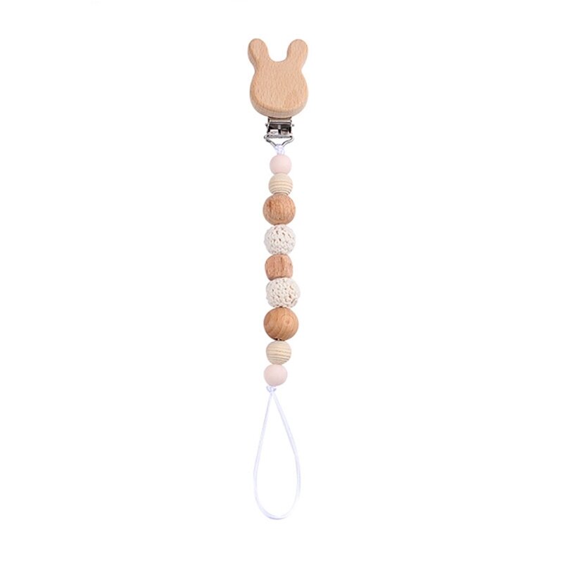 Mooie babyfopspeenketting Cartoon konijn peuters bijtring touw fopspeenband