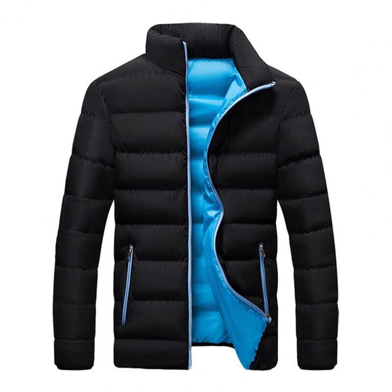 Jaqueta de parka masculina com gola em pé, casaco quente, marca casual, moda de rua, norte, inverno