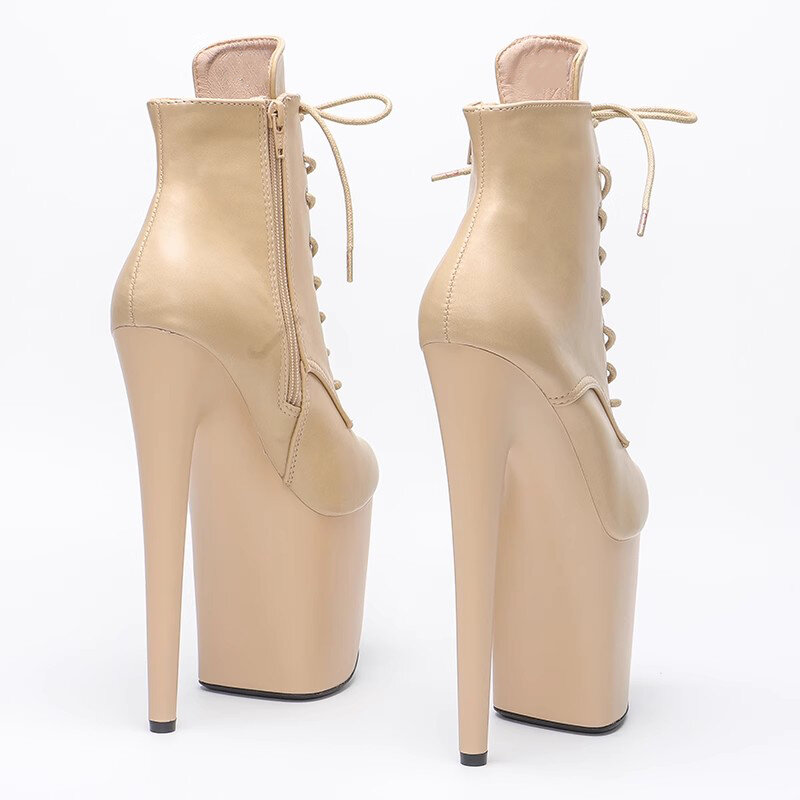Sapatos de dança sexy e moderna para mulheres, salto alto, plataforma, botas de tornozelo, PU superior, novo, 089, 20cm, 8 polegadas