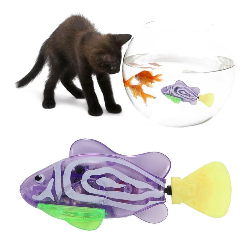 Mainan kucing musim panas dan anjing, mainan interaktif dalam ruangan bermain lampu LED untuk anak-anak mainan ikan elektrik mainan mandi bayi berenang ikan elektrik