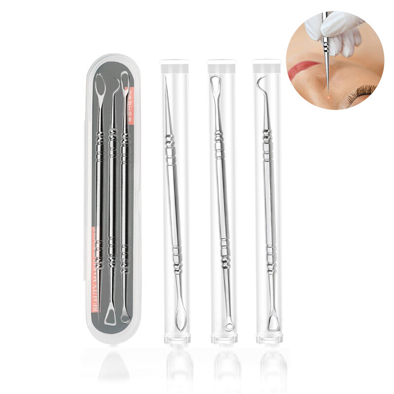 Acne Blackhead Removal Needles Stainless Steel Black Spot Blemish Pimple Removal Needle Deep Cleansing Tool Face Skin Care Kit