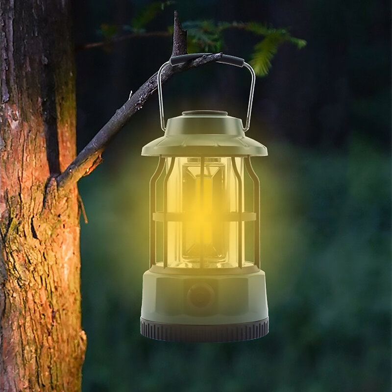 Luzes de acampamento cob lanterna acampamento portátil usb recarregável barraca viagem luz acampamento ao ar livre do vintage lanterna