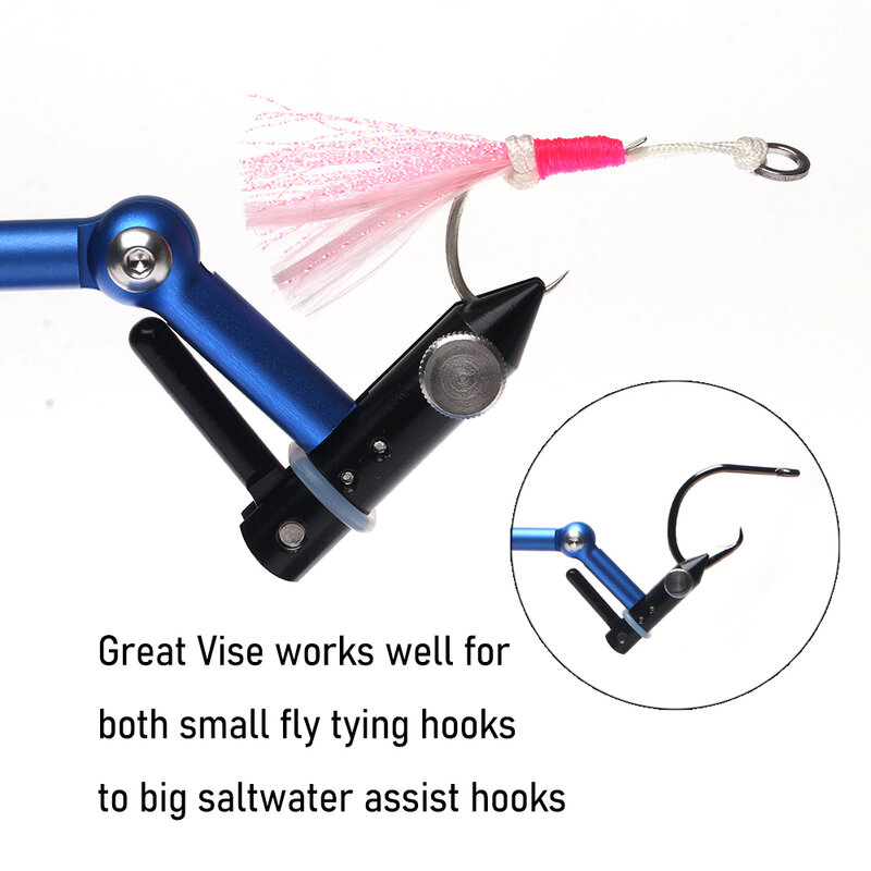 Kit d'outils de fil de montage de mouches, base de pêche RapDuty, étau bleu, liaison de crochet d'assistance, leurre exécutif, rotation à 360 °