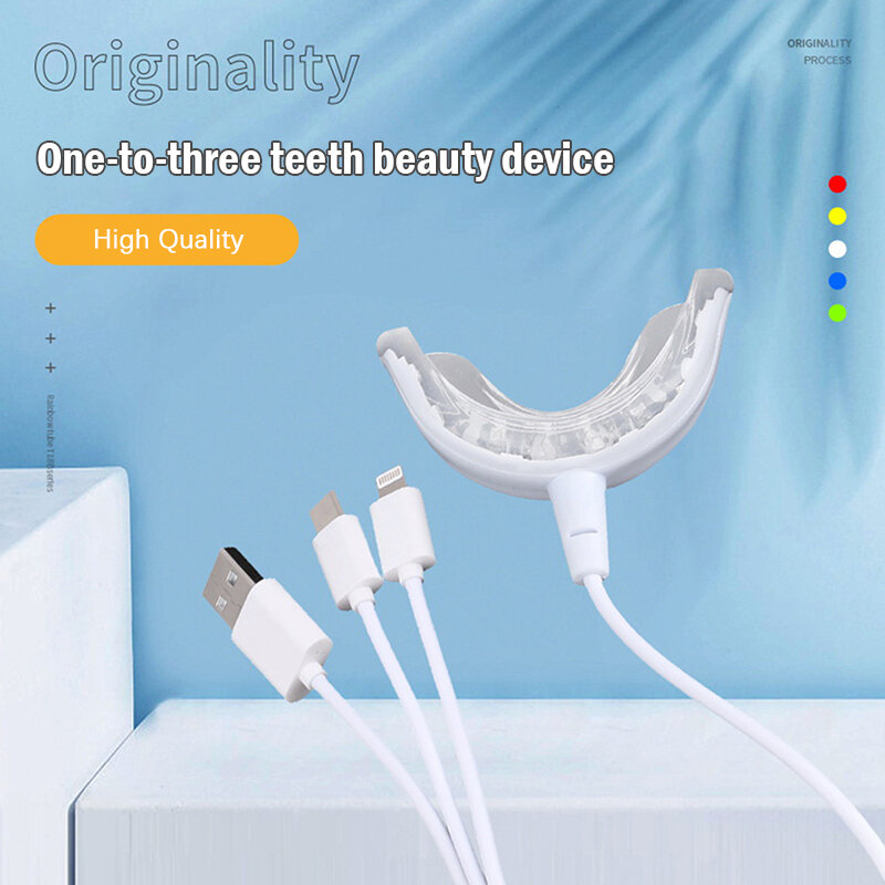 Отбеливание зубов 3 в 1, умный переносной светильник с таймером и сисветильник светодиодной подсветкой, зарядка через USB, уход за полостью рта, отбеливание зубов, 1 шт.