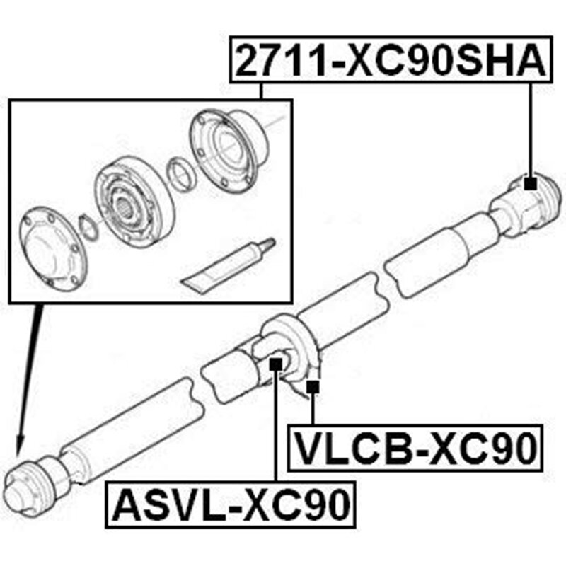 Universal Joint / U-JOINT 24X62 ASVL-XC90 for BMW