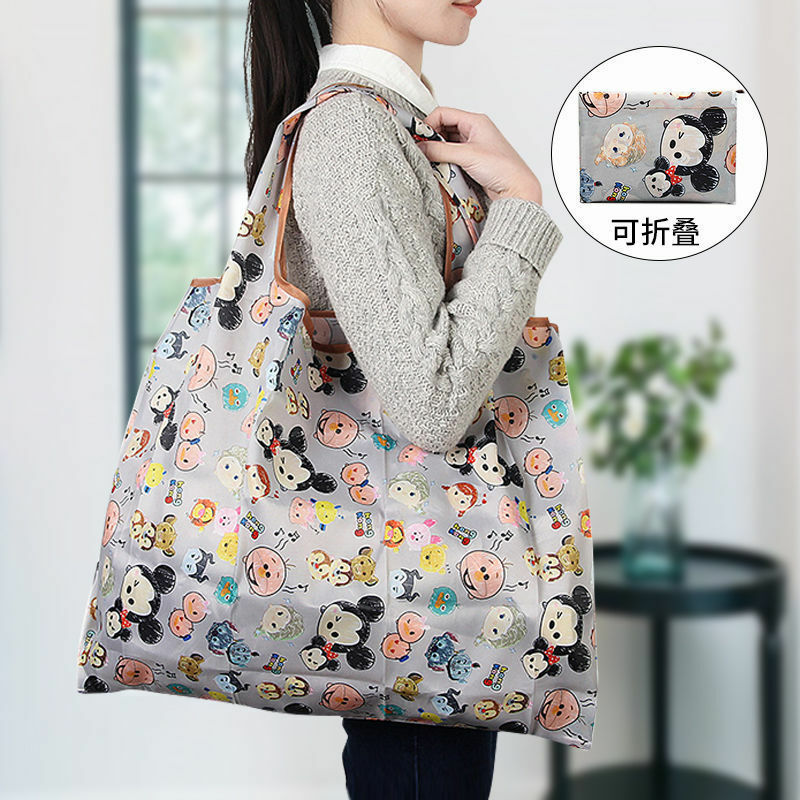 Disney Women's Tote Bags Mickey Mouse Donald Duck Cartoon Waterproof Shopping Bag Foldable Portable Storage Bags Girls Handbags
