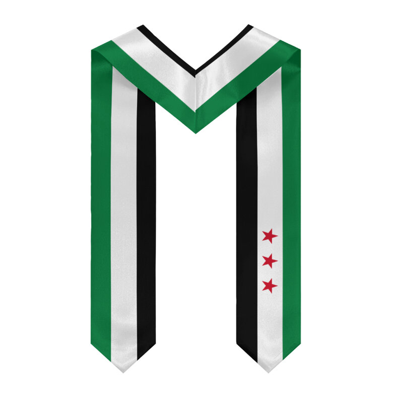 More design Graduation shawl Syria Flag 1932-1963 Coalition & United States Stole Sash Honor Study Aboard International Students