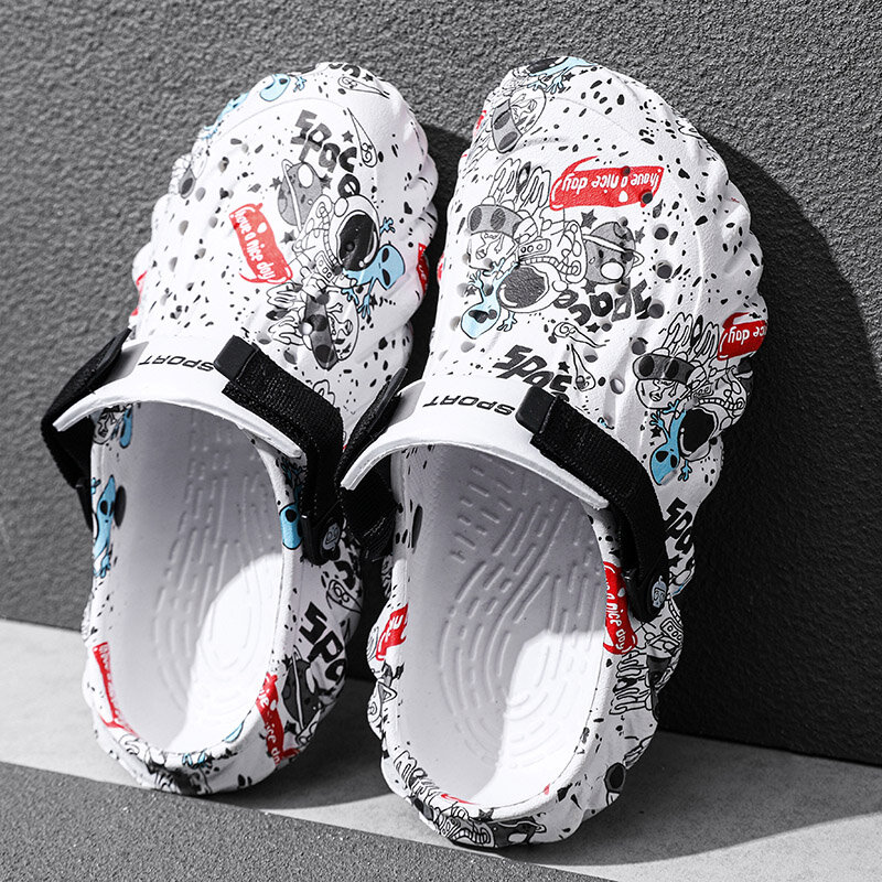 Sandals Mens Summer Shoes Graffiti Wear Non-slip Wear-resistant Sandal Comfortable High Quality Beach Outdoor Slippers for Men