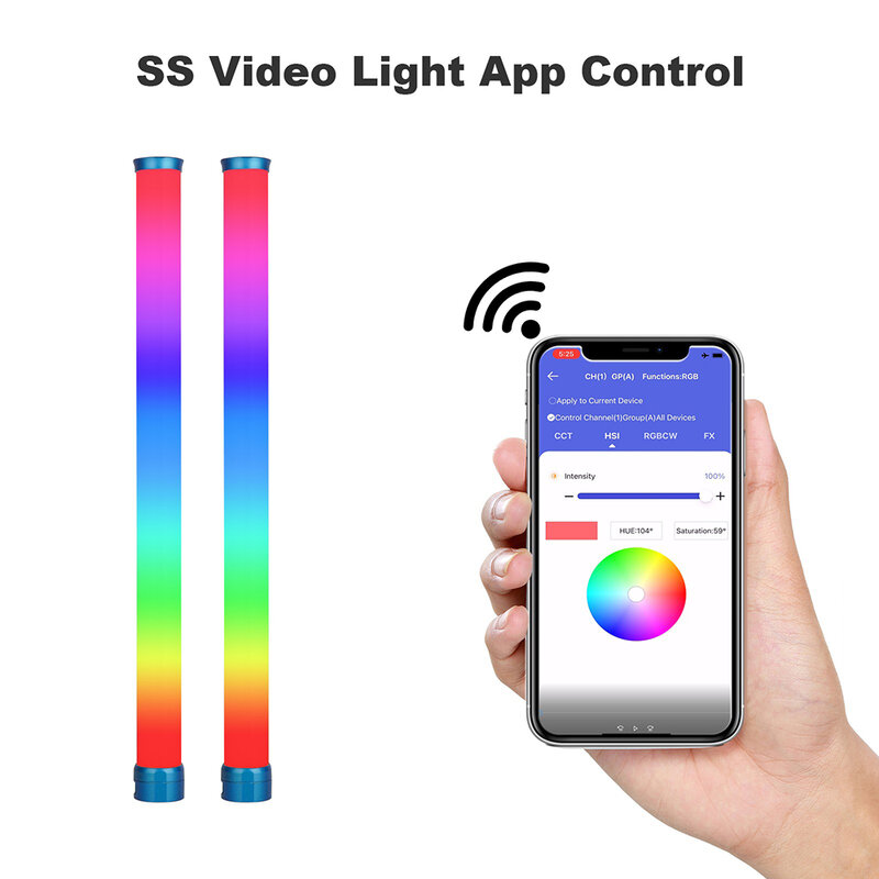 Sokani x25 rgb led luz de vídeo handheld tubo varinha ctt fotografia iluminação 3000mah app controle para youtube tiktok