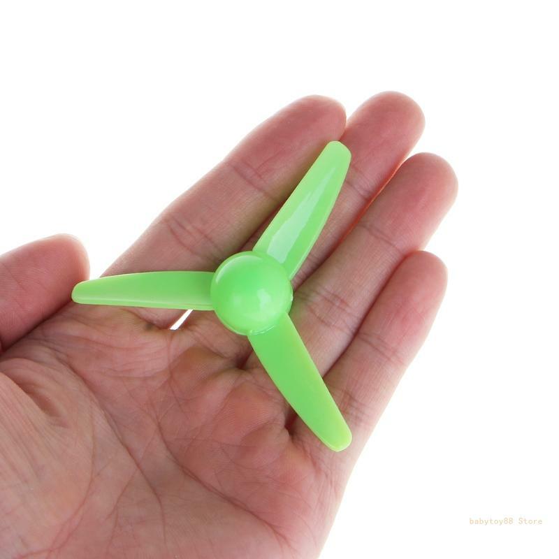 Y4UD-juguete energía eólica, accesorios hélice plástico aspas, diámetro del eje 2mm, 1 ud.