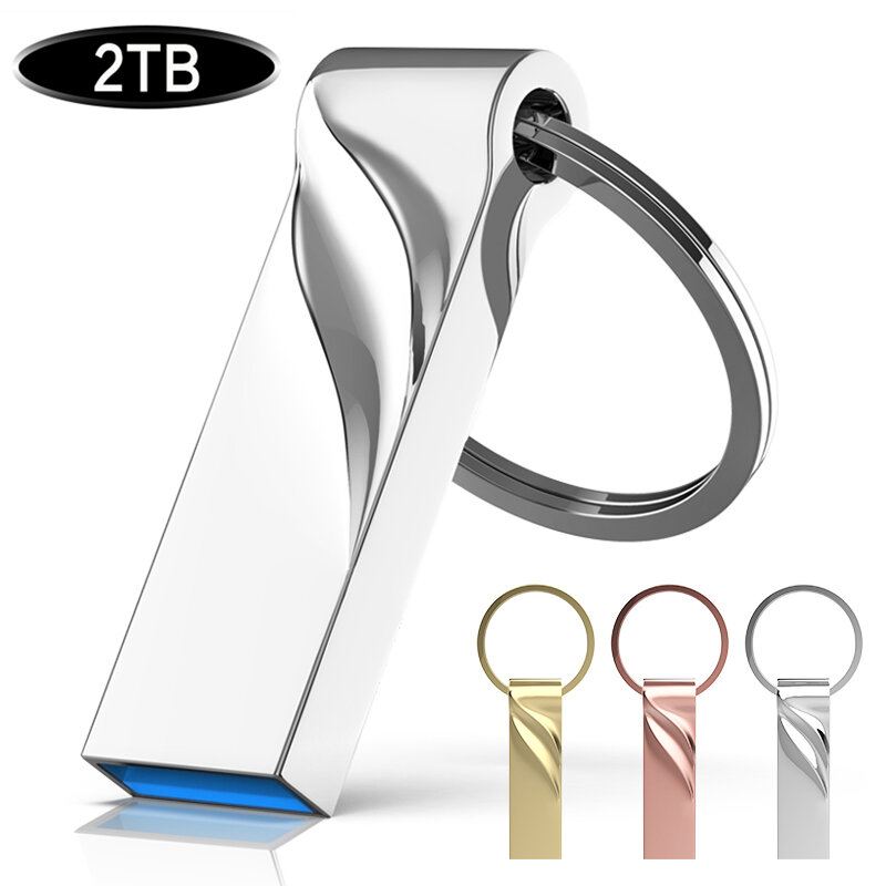 USB 플래시 드라이브 펜 드라이브, 2TB 금속 U 디스크 메모리 셀 USB 3.0 스틱, 전화, PC, 자동차, TV 무료 로고 선물