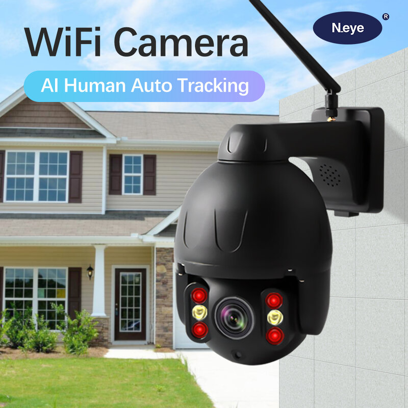 Caméra de Surveillance Dôme Extérieure, Dispositif de Sécurité Domestique sans Fil, Zoom Optique x5 et Protocole P2P, PTZ IP Wifi Cloud HD 2 8 MP, 4k