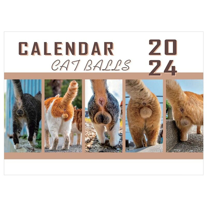 Calendario de nalgas de gato encantador, decoración de muebles para el hogar para amantes de los gatitos y gatos
