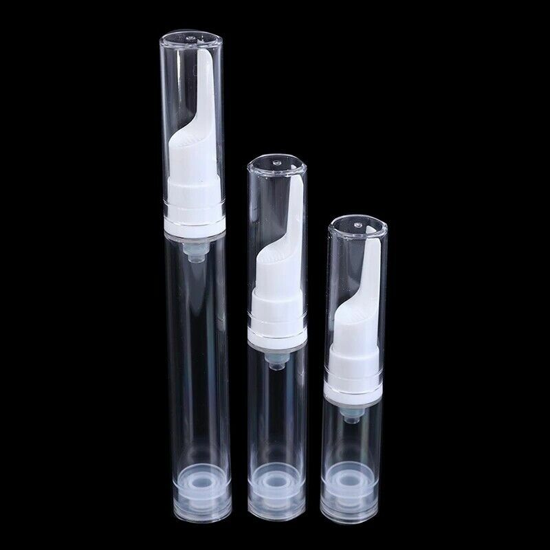 Botella de plástico sin aire de 5ml, 10ml, 12ml, 15ml, bomba de vacío, botella de loción, embalaje cosmético de muestra para crema de ojos