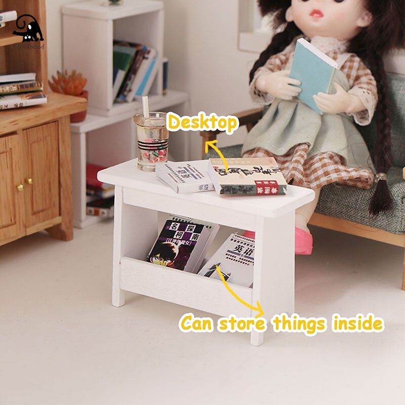 1:12 Dollhouse Miniature Furniture Stool Desk Table Model Cabinet Bookshelf Furniture Decor Toy