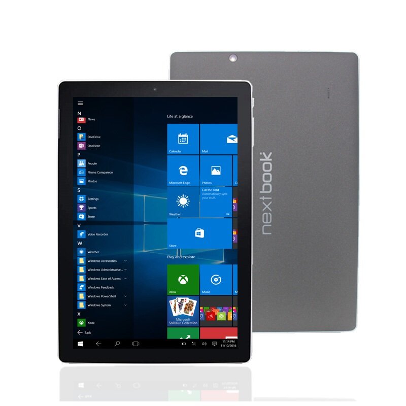 10.1 인치 NX16A 태블릿 PC, 윈도우 10 홈 넥스트북 쿼드 코어, 1GB RAM, 32GB ROM, 듀얼 카메라, 1280x800 풀 HD IPS 스크린