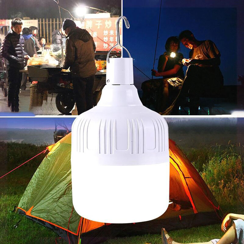 Portable Led Light Rechargable Hanging Lantern Rechargeable Lamp Fishing Camping Equipment Spotlight Flashlight Emergency Light