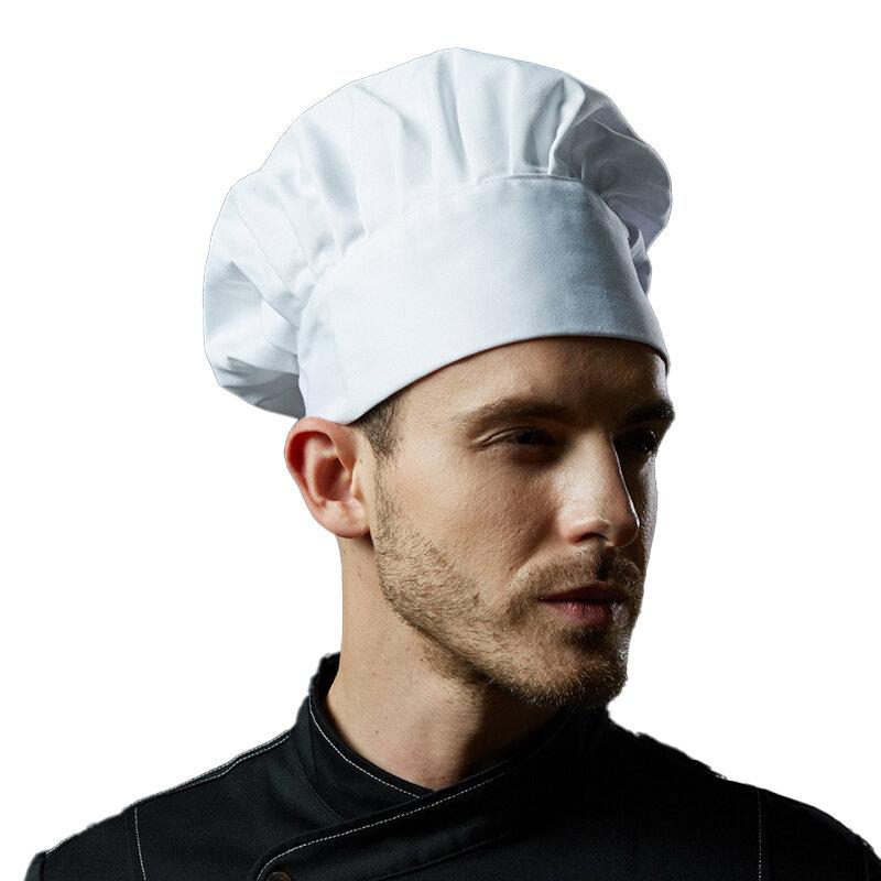 Topi koki kerja layanan katering, topi masak dapur restoran, topi pelayan BBQ Hotel, topi jamur dapat disesuaikan